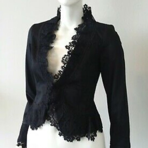 White House Black Market Jackets & Blazers - White House Black Market Lace Trim Jacket SZ 0